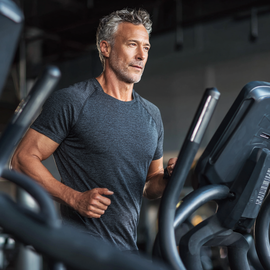 middle aged professional after successful fitness transformation